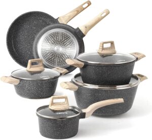 CAROTE 10 Pcs Nonstick Granite Cookware Set In UAE