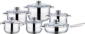 Wilson Stainless Steel 12-Piece Cookware Sets In Gulf